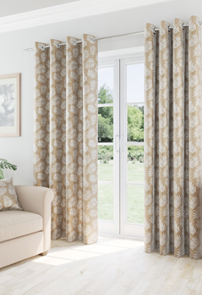 Oakland Eyelet, Latte - Ready Made Curtains